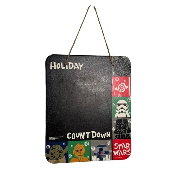 Greenbrier International Holiday Countdown Chalkboard Star Wars Door Hang - Picture 1 of 6